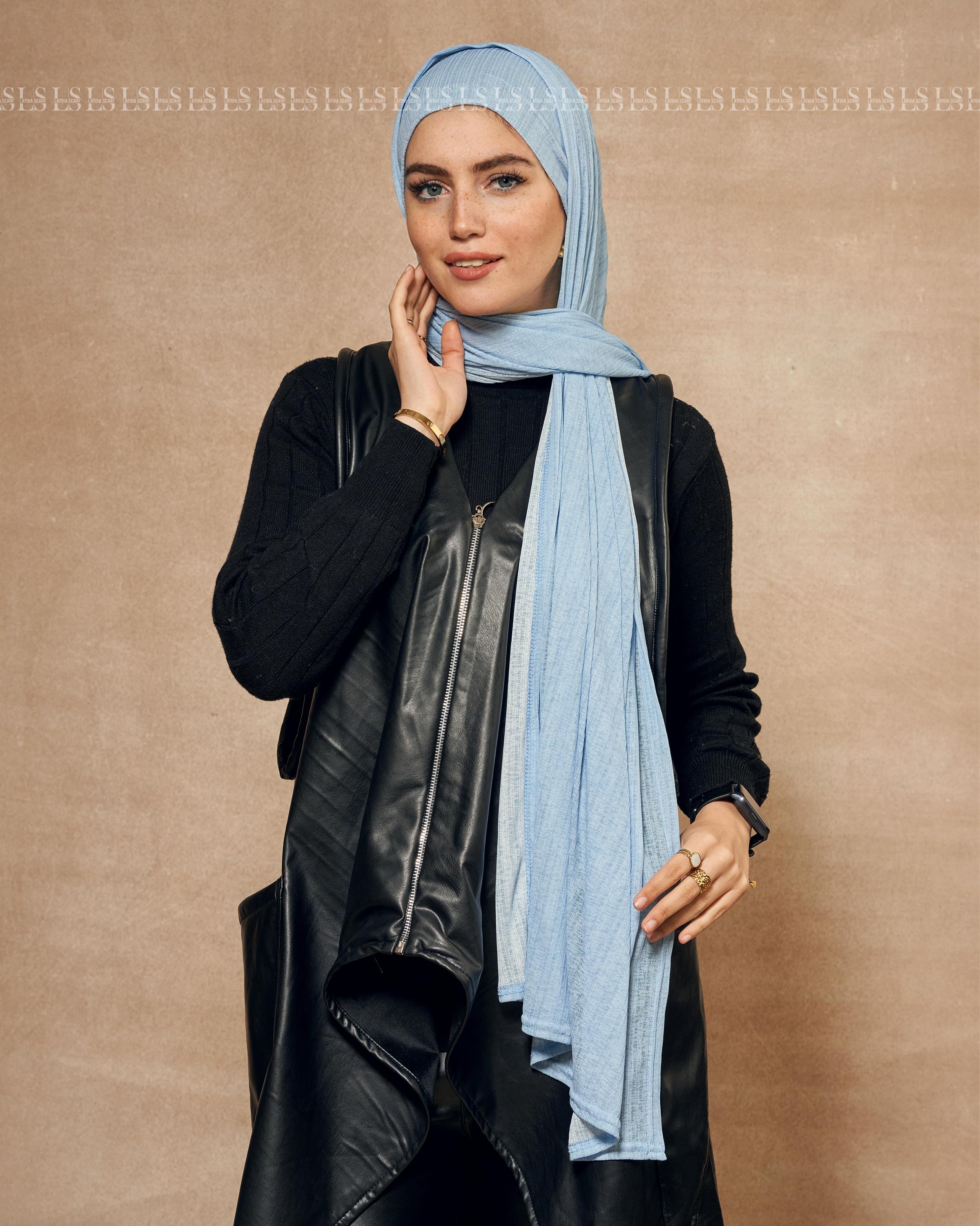 Light Blue hejab with bndana