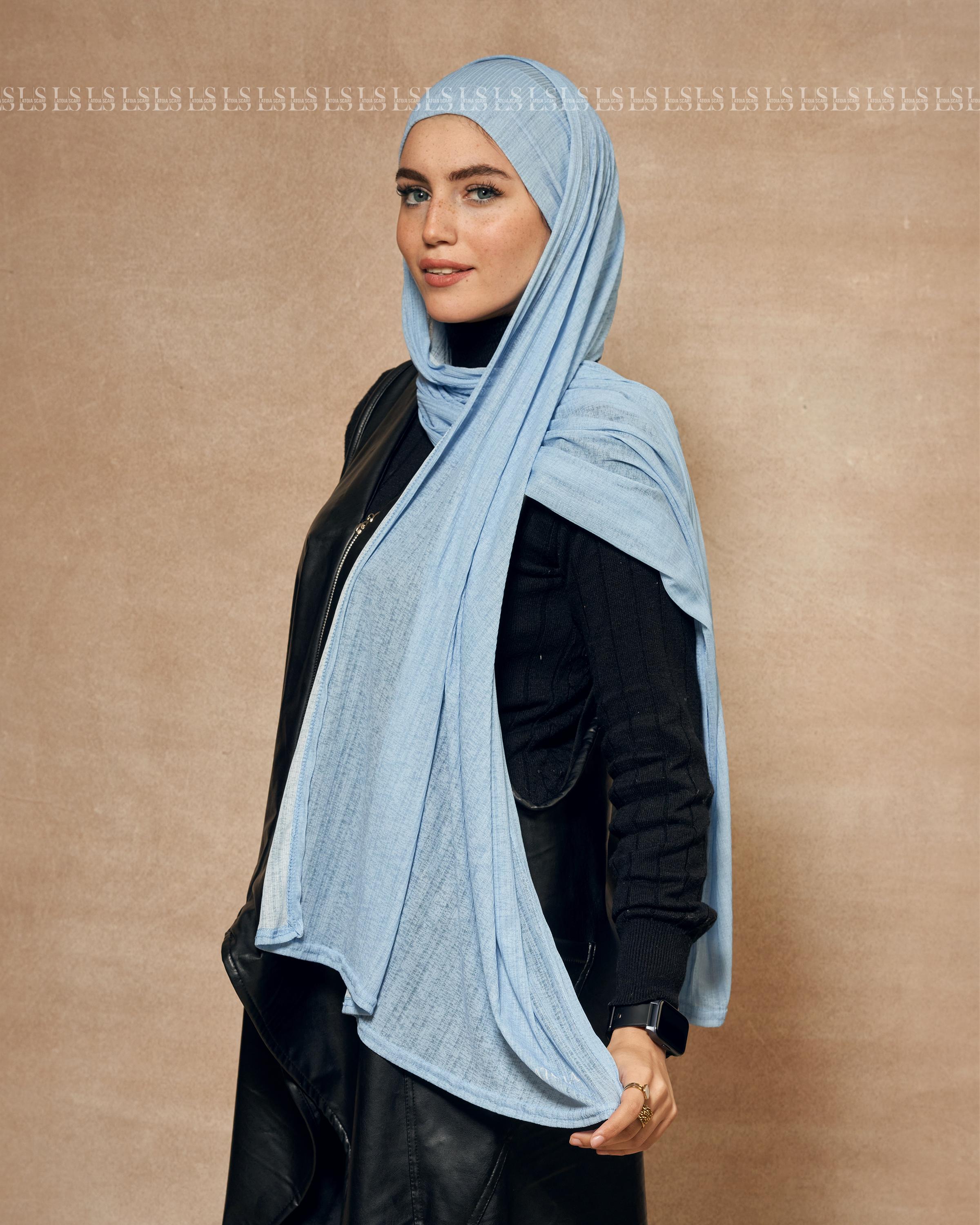 Light Blue hejab with bndana