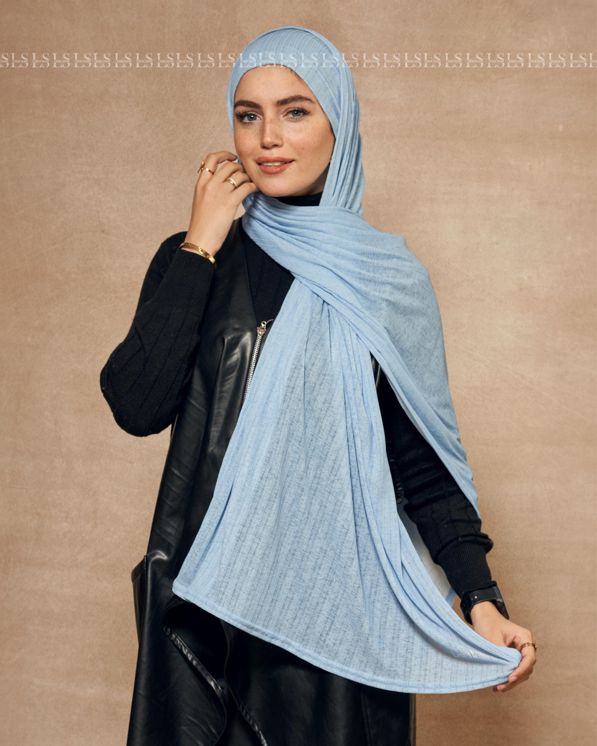 Light Blue hejab with bndana