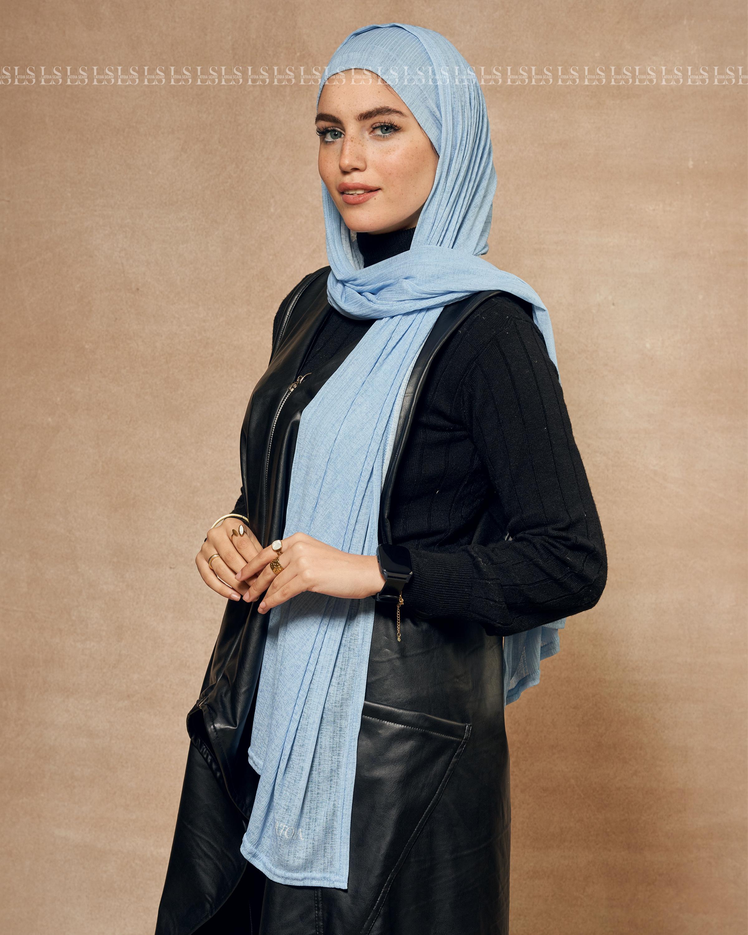Light Blue hejab with bndana